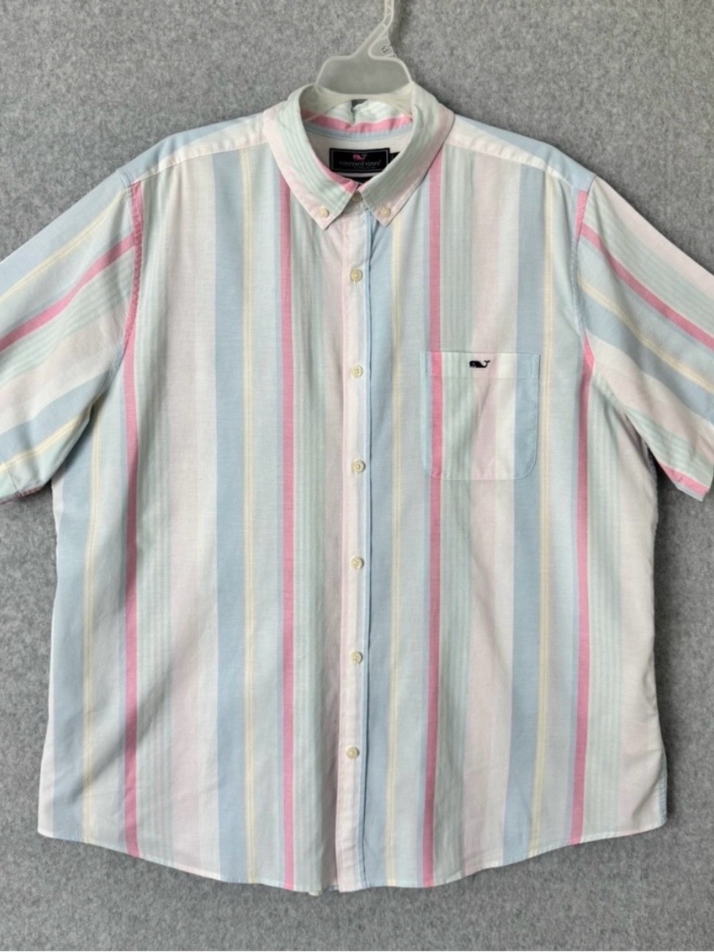 Vineyard Vines Mens Short Sleeve Button Down Shirt XL Slim Fit Tucker Striped